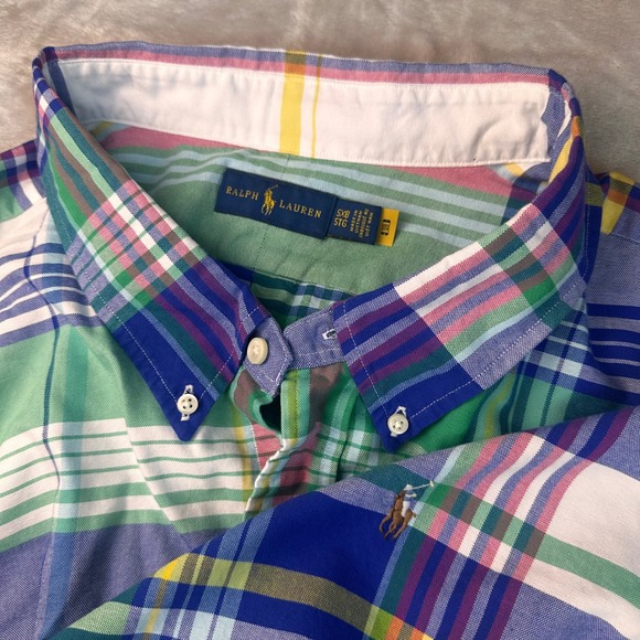 Ralph Lauren L/S Button Up Shirt Mens Sz‎ 5XB Plaid Multi Color Pony NWT $110